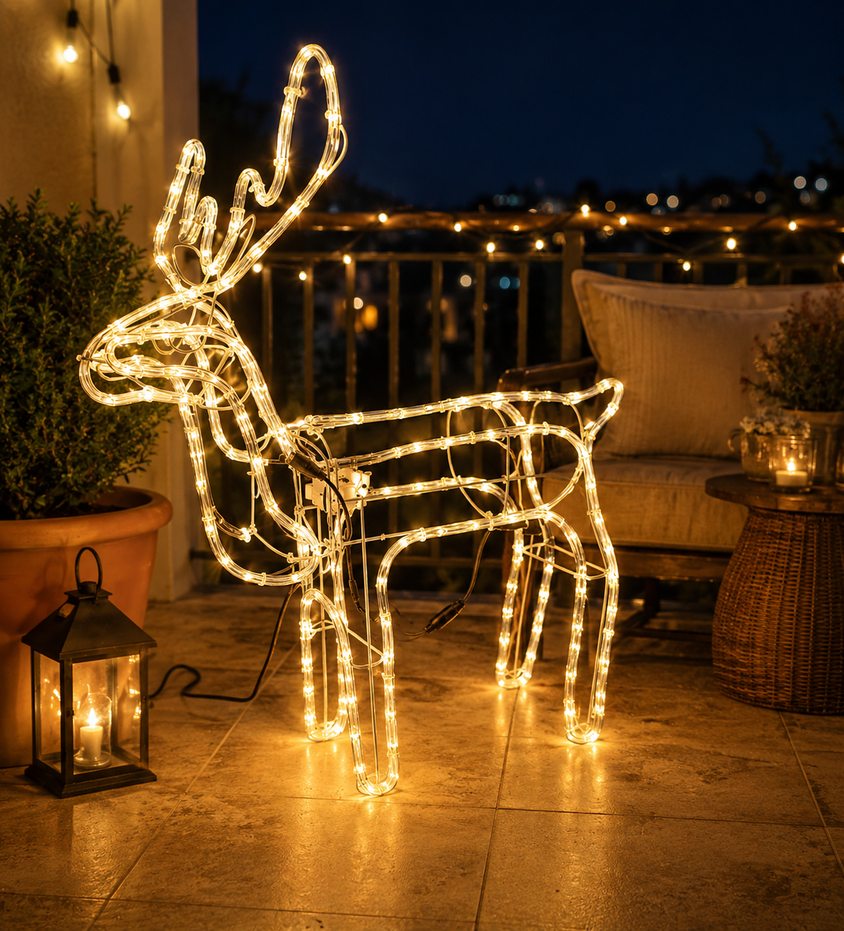 Reno Navideño Luminoso LED con Cable (90 cm)