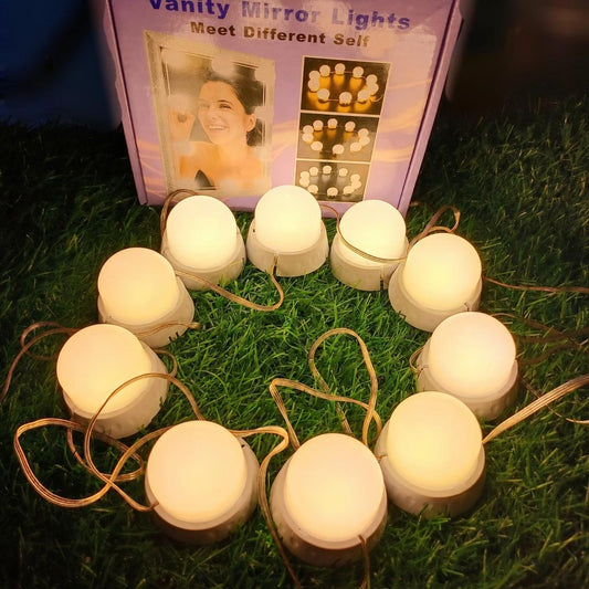 Caja Vanity Mirror Lights con los focos encendidos