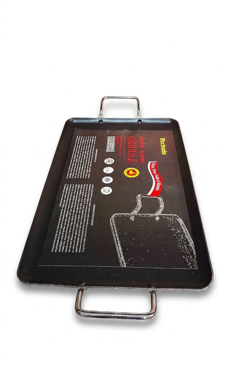 Plancha Teflón Rectangular Doble Quemador Rochedo