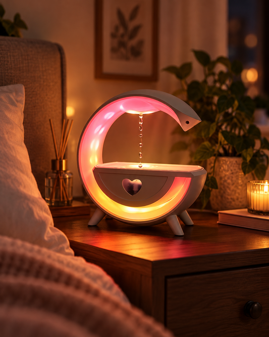 Bocina con Humidificador Antigravedad de Gotas con Luz RGB
