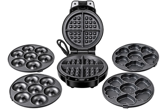 Wafflera 3 en 1 con Placas Intercambiables