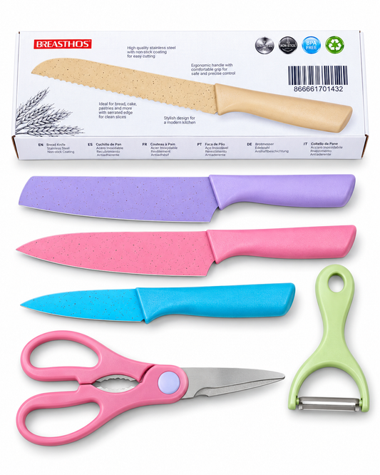 Set de Cuchillos de Cocina 6 Piezas Colores Pastel