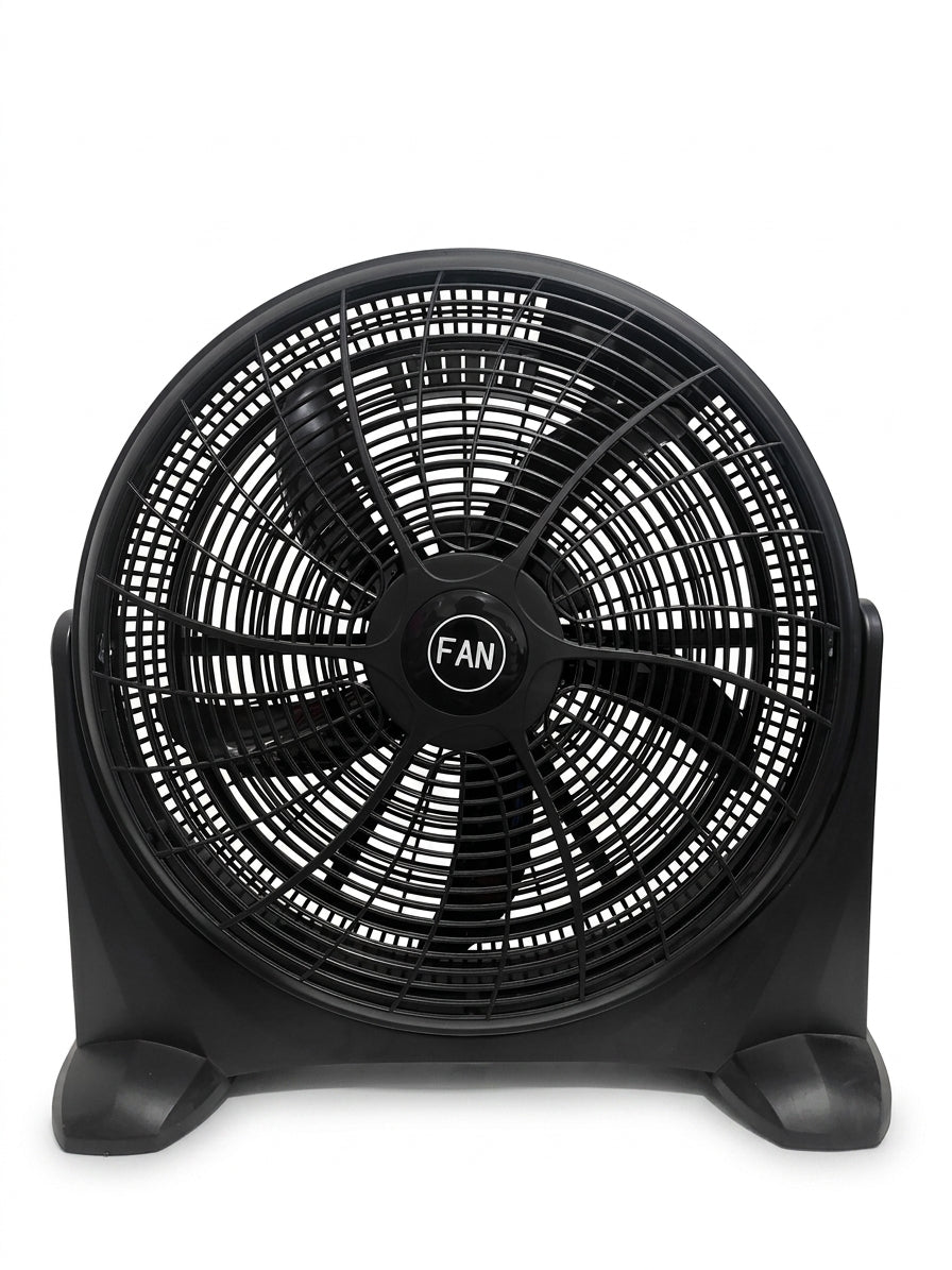 Ventilador circulador de aire de piso de 20 pulgadas negro, vista frontal