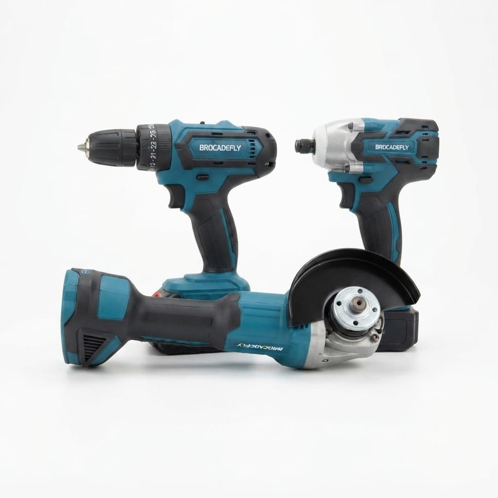 Combo BROCADEFLY 198V taladro, impacto y esmeriladora