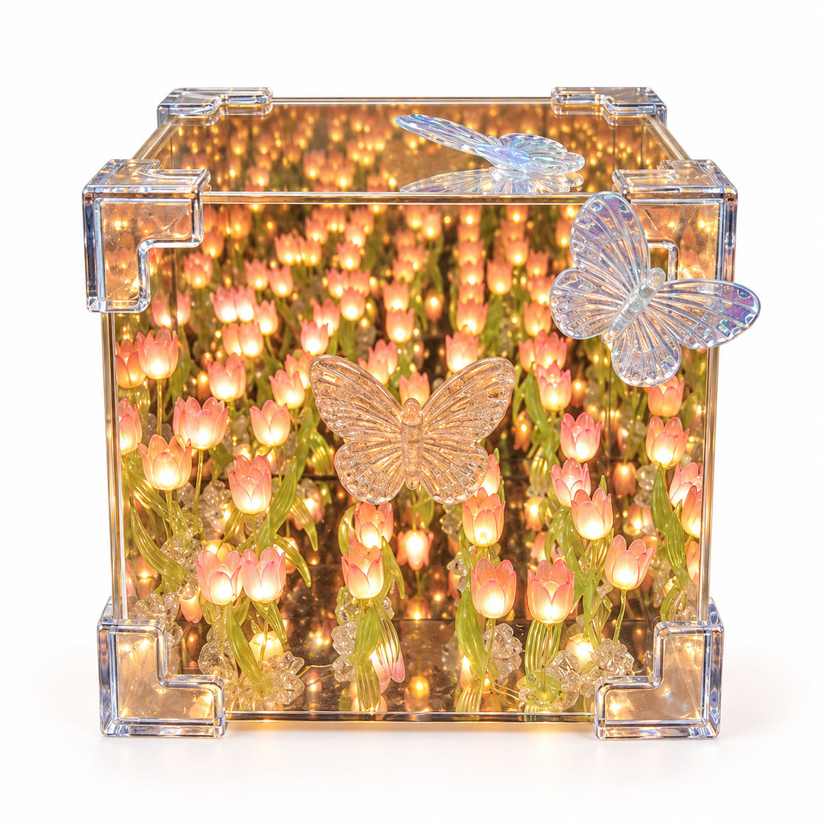 Lámpara de tulipanes con luz LED, vista frontal