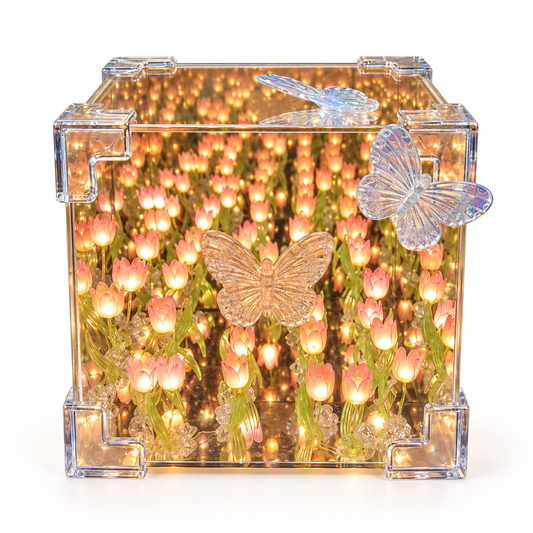 Lámpara de tulipanes con luz LED, vista frontal
