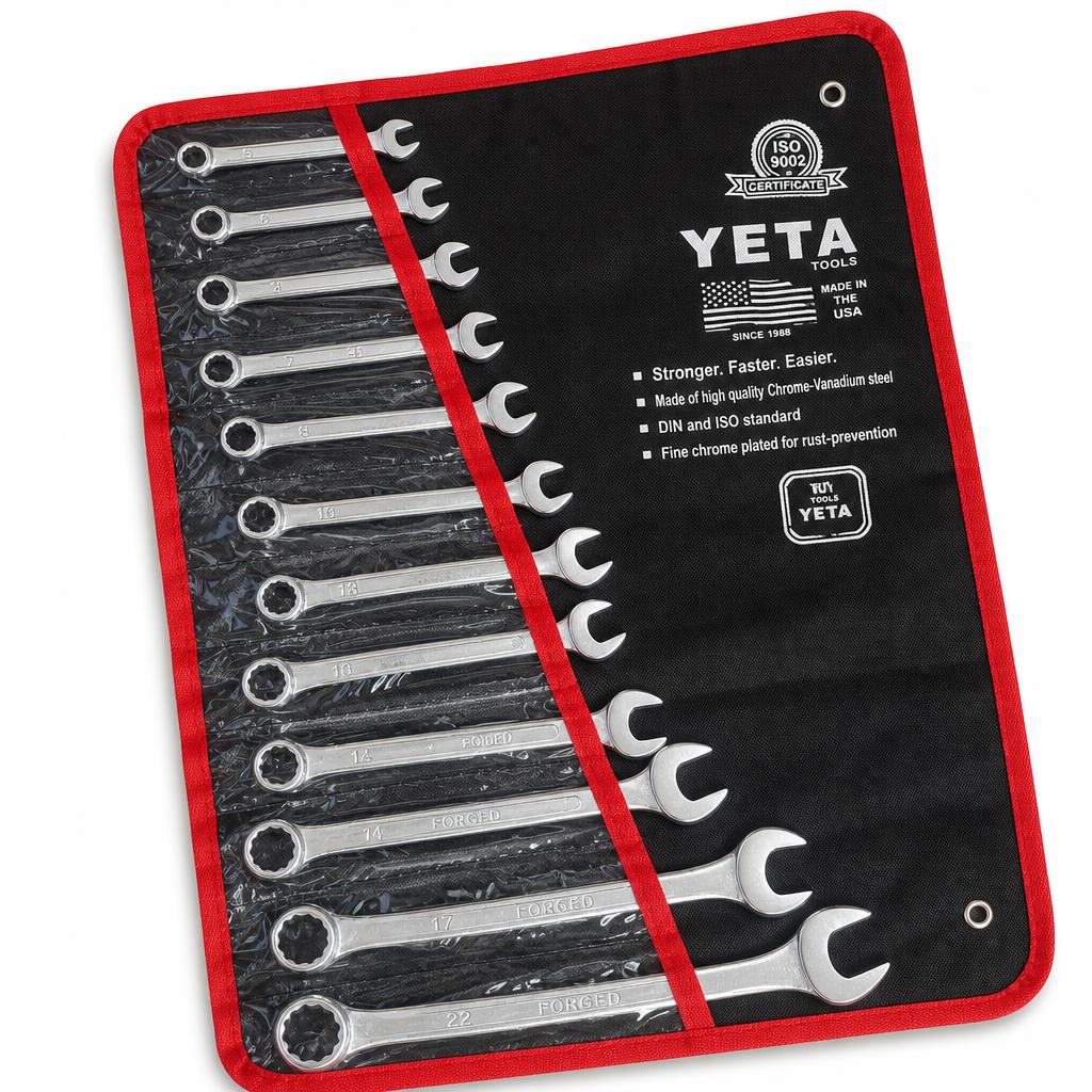 Juego de Llaves Combinadas 12 Piezas con estuche de tela