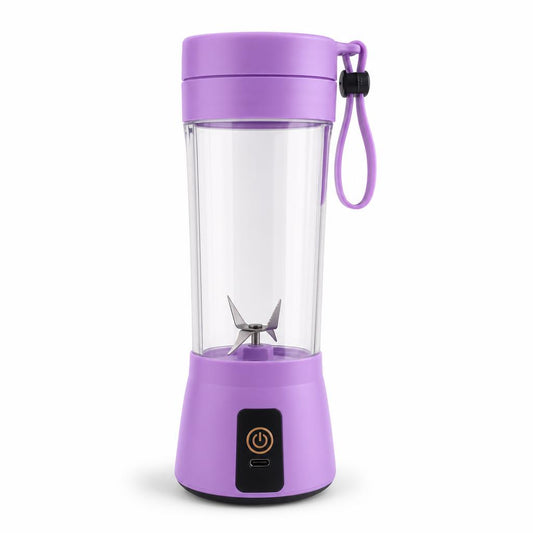 Mini licuadora portátil recargable color morado, foto de estudio