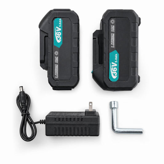 Accesorios: 2 baterías 36V 5.0Ah, cargador y llave hexagonal